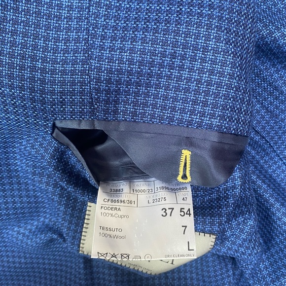 Canali Kei Vibrant Blue Houndstooth Sport Coat 42 - Picture 7 of 8